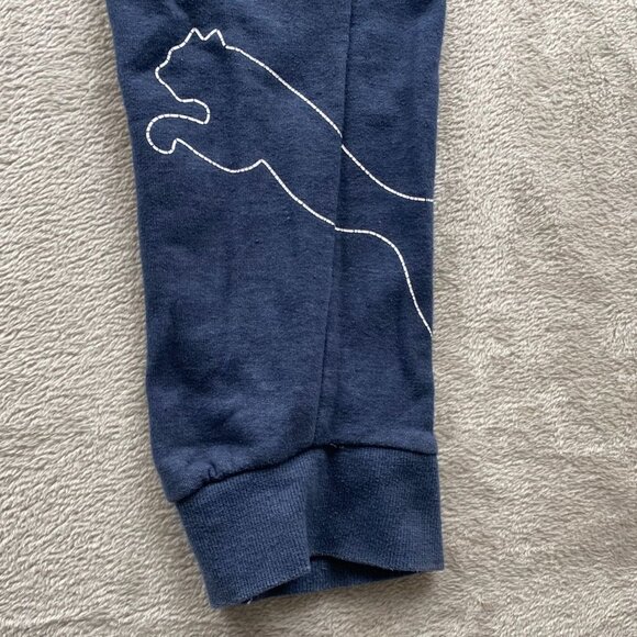 Puma Mens Sweatpants Small Tapered Leg Drawstring Activewear Casual Blue Classic - Picture 8 of 9